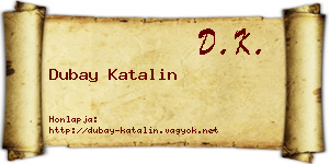 Dubay Katalin névjegykártya